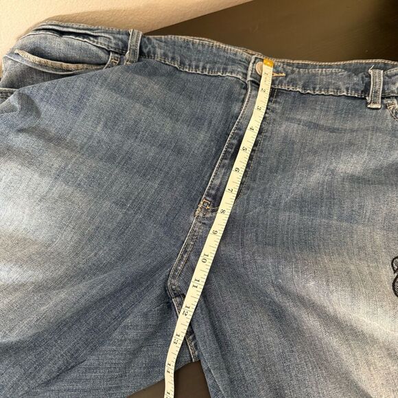 Simply Vera Wang Skinny Jeans Womens Plus Sz 24W Blue Embroidered Flowers Denim - Picture 13 of 15